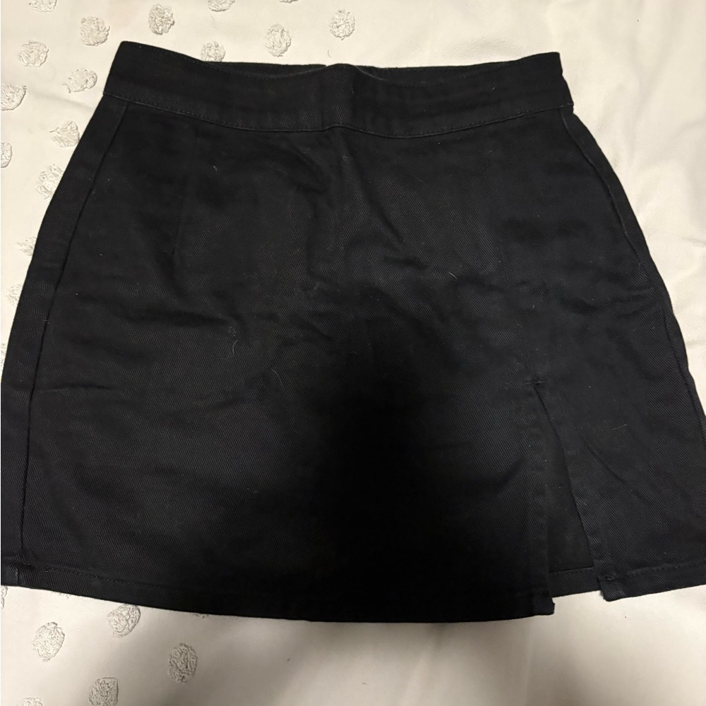 Princess Polly Black Mini Skirt with Side Slit
